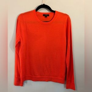 J Crew merino wool long sleeve crew neck sweater. Orange. Sz M